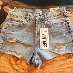 Refuge Denim Chelsea Vintage High Rise Distressed Shorts NWT Size 5